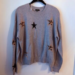 Rails Gray Star Pattern Sweater